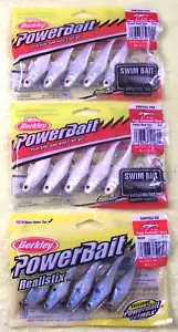 NEW: PowerBait 3" Pogy Swimmin' Shad 3 (5-Count) Packages Pre-Rigged, Pearl,Shad - Picture 1 of 2