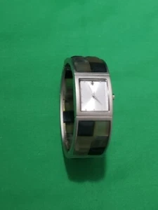 Oui Bee Art Lady Silver Rectangle Cuff Bangle Analog Quartz Watch - Picture 1 of 3