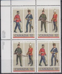 CYB21 - CANADA 1983 MILITARY UNIFORMS PLATE BLOCK UL SC 1008a MNH - Picture 1 of 1