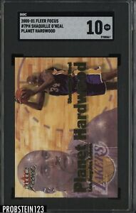 2000-01 Fleer Focus Planet Hardwood #7PH Shaquille O'Neal Lakers HOF SGC 10