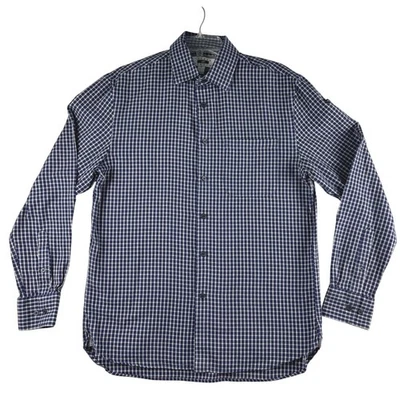 Joseph Abboud 男式中号蓝色格子棉和羊绒混纺 — 第 1/4 张图片