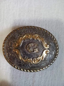 Vintage Brass Belt Buckle –Montana Silversmiths Silver-Plated Belt Buckle - Picture 1 of 3