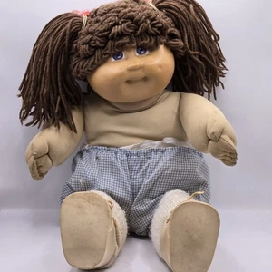 Vintage Cabbage Patch Kid Puppe Double Pony braune Haare blaue Augen HM3 - Bild 1 von 14