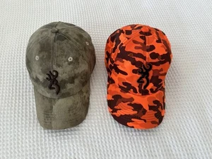 Lot. 2x Browning mens camouflage baseball caps logo orange green brown black - Picture 1 of 24