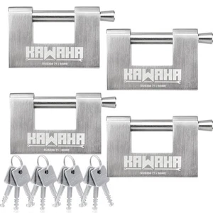 71/80-4PS Stainless Steel D-Shaped Padlock with Stainless Steel Keys for Gara... - Picture 1 of 6