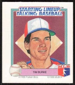 Carta Tim Burke Baseball Parlante Starting Lineup 1988 #29 - Esposizioni Montreal - Foto 1 di 2