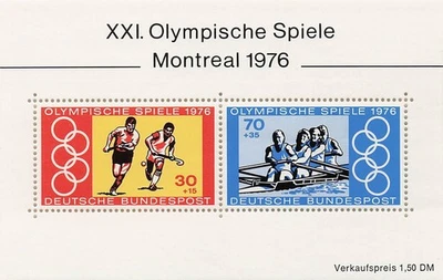 Alemania B532 Hoja de recuerdo Juegos Olímpicos Montreal 1976 Foto 1 de 2