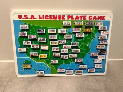 Melissa & Doug EE. UU. Matrícula Juego Viaje Viaje Madera Mapa Tablero de Juego   Foto 1 de 4