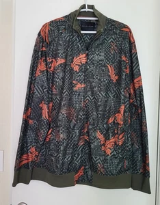VTG Sean John Track Jacket Mens 3XL Neo Camo Green Orange Zip 90's Hip-hop - Picture 1 of 15