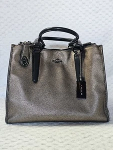 Bolso de Mano Coach Crosby Carryall Cuero LATÓN Metálico Cierre con Cremallera a Presión 33859 - Imagen 1 de 17