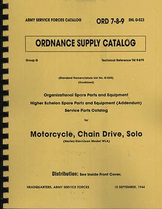 ORD 7-8-9 SNL G523 ~ Harley Davidson Segunda Guerra Mundial, WLA Lista de Piezas Manual ~ Impresión - Imagen 1 de 7