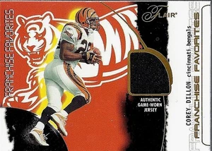 COREY DILLON 2002 FLAIR FRANCHISE FAVORITES GAME USED JERSEY - Imagen 1 de 1