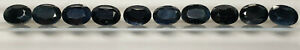 15242.11 - Lot of 10 Australian Black Sapphires 8x6 mm Oval About 1.70 Cts Each