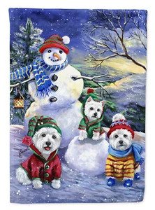 Westie Holiay Snowballs Flag Canvas Large House Size PPP3208CHF - Picture 1 of 4