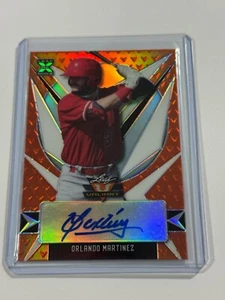 2021 Leaf Valiant Fearless Phenoms Orange /99 Orlando Martinez #FP-OM2 Auto - Picture 1 of 2