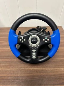 Naki Wired Steering Wheel For PlayStation 1 And 2 PS1 PS2 Model 57063 Blue 0E - Picture 1 of 3