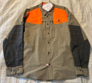 CABELA'S INSTIINCT SHIRT SIZE XL ORANGE & TAN & BLACK LONG SLEEVE - Picture 1 of 7
