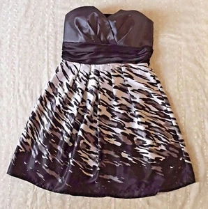 TRIXXI Women's Sleeveless Satin Cocktail Party Dress Black/ White Juniors Sz 11 - Picture 1 of 9