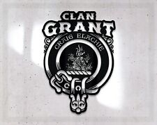 Scottish Clan Grant Die-Cut Metal Sign with Scotland Clan Badge and Motto