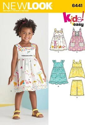 NEW LOOK 6441 TODDLERS' DRESS TOP & TROUSERS Sewing Pattern Ages 6 month - 4 yrs - Image 1 of 4