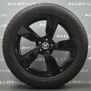 LLANTAS DE ALEACIÓN Y NEUMÁTICOS GOODYEAR GENUINOS JAGUAR E PACE 5049 19" PULGADAS NEGRO BRILLANTE X4 - Imagen 1 de 5