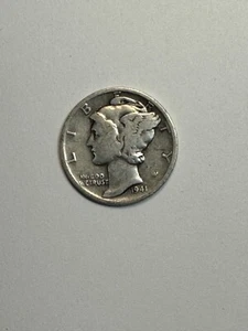 COLLECTABLE 1941 United States Mercury 10 Cent Silver Coin - Picture 1 of 2