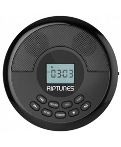 RIPTUNES Reproductor de CD MP3 Personal, con Altavoces, Bluetooth, NEGRO - Imagen 1 de 5
