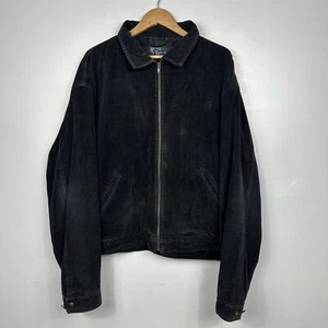 Polo Ralph Lauren Corduroy Harrington Jacket, Black, Lined, Vintage, Mens XXL - Picture 1 of 7