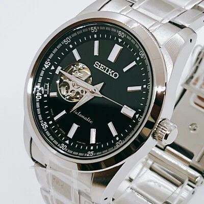 Seiko Selection SCVE053 Automatic Mechanical Skeleton Men Watch Black 42mm 4R38 - Image 1 of 4
