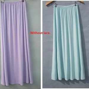 Women Modal Lace Half Slip Petticoat Long Underskirt Elastic Waist Safety Casual - Picture 1 of 20