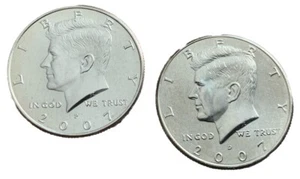 Moneda de 2 dólares P&D Kennedy 2007 sin circular BU con volteo de rollos como nueva. - Imagen 1 de 8