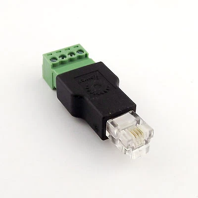 Ethernet RJ11 6P4C Male to Screw Terminal 4 Pin Splitter CCTV Adapter Connector - Image 1 of 4