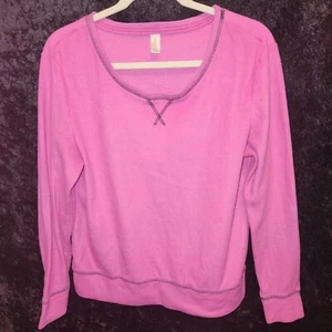 Flirtitude Large Fleece Pajama Top Pink - Picture 1 of 4