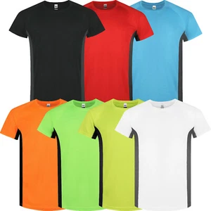 New Mens Breathable T Shirt Cool Dry Sports Running Performance Wicking Gym Top - Picture 1 of 22