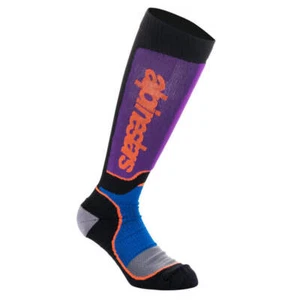 Alpinestars MX PLUS Socks Black/Royal Blue/Purple - Picture 1 of 4