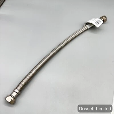 1/2” Compression x 1/2” FIP x 16” Braided Stainless Steel Faucet Supply Line - Image 1 of 4