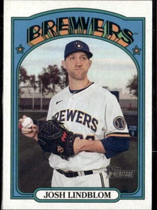 2021 Topps Heritage Josh Lindblom Milwaukee Brewers #289 2 Card Lot - Picture 1 of 2