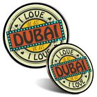 Mouse Mat & Coaster Set - UAE I Love Dubai Travel  #9227