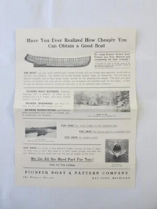Vintage 1909 Pioneer Boat & Pattern Company Brochure Advertisement  - Picture 1 of 7