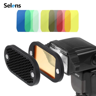 Selens Magnetic Flash Modifier Color Balance Gel Filter Honeycomb Photography