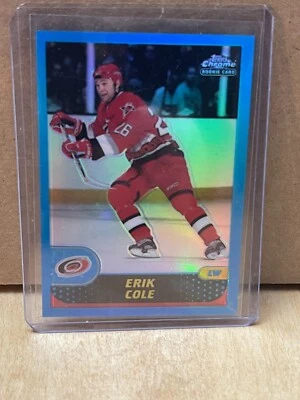 2001-02 Topps Chrome Refractor Erik Cole #166 Rookie RC - Image 1 of 2