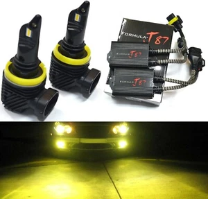 LED M10 Canceler H11 3000K Yellow Two Bulb Fog Light Replace Upgrade Lamp EO Fit - Picture 1 of 12