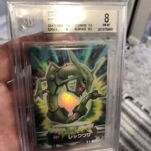 2004 Rayquaza Holo No.387 Zukan Carddass Advanced Generation Bandai #240 BGS 8 - Picture 1 of 6