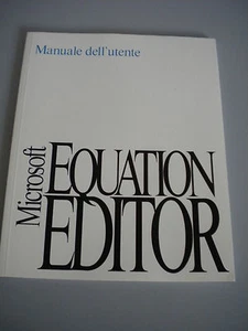 MICROSOFT EQUATION EDITOR 1.0 MANUALE UTENTE 1992 perfetto! - Imagen 1 de 1