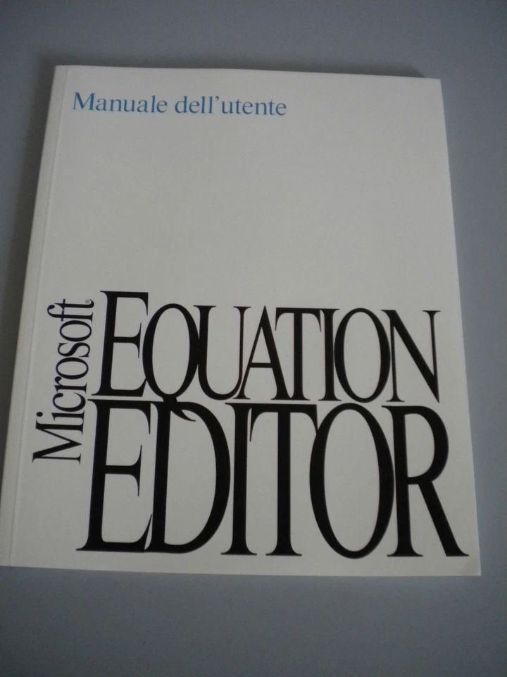 MICROSOFT EQUATION EDITOR 1.0 MANUAL DEL USUARIO 1992 Perfecto! - Imagen 1 de 1