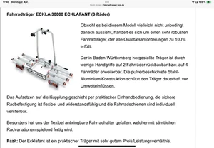 Fahrradträger für AHK für 3 Räder - Bild 1 von 1