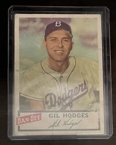 1954 DAN DEE Gil Hodges Brooklyn Dodgers MLB card LA Dodgers HOF Poor shortprint - Picture 1 of 2