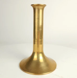 Vintage Danish Brass Candlestick Taper Candle Holder 6 Inches MCM Heavy Gold - Picture 1 of 12