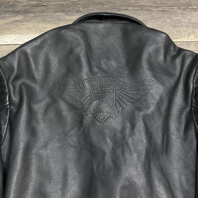 vintage 90s camel heavyweight leather jacket tagged men’s L - image 1 of 4