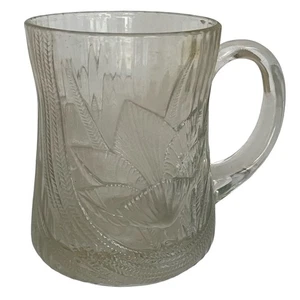 Arcoroc Mug Canterbury Crocus Clear Glass Coffee Cup Tea Tulip Vintage France 4” - Picture 1 of 6
